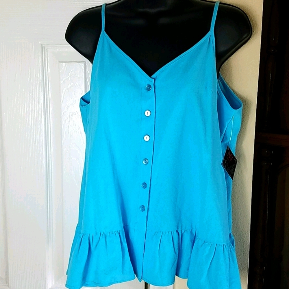 JW Style, Teal top, adjustable straps, Sz M
